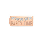 Nomination COMPOSABLE GLAM DOUBLE SYMBOLE Element aus Edelstahl, mit Emaille verziert, rosegold PVD-beschichtet (02_Party Time)